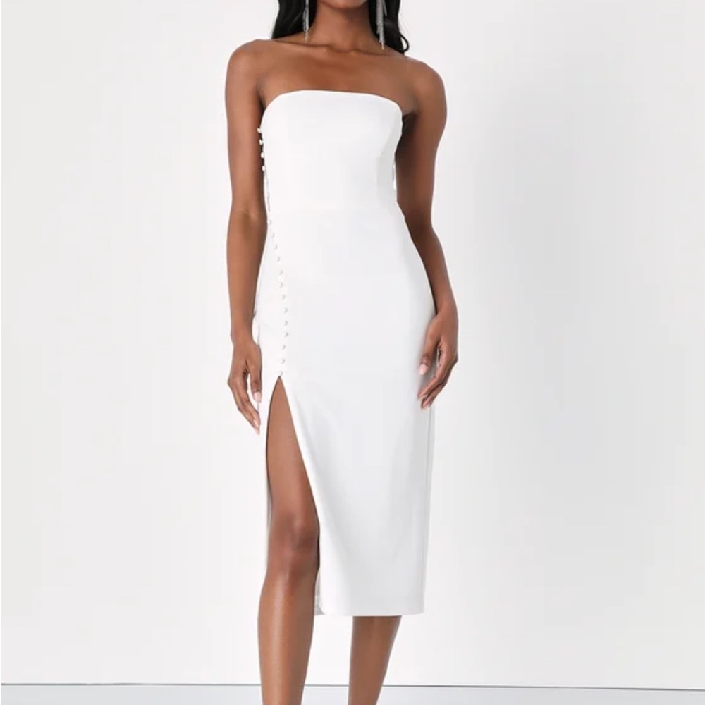 Lulus white midi dress - bridal